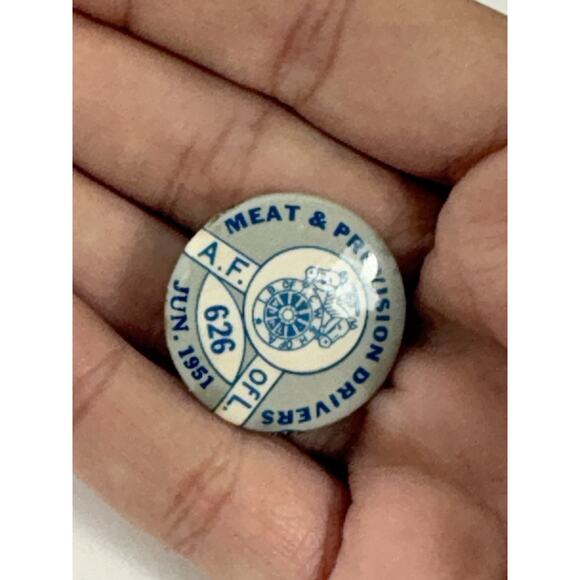 I.B. OF T.C.W. & H OF A Teamsters Union 1951 Button Pin - Meat Provisions Driver - Picture 4 of 6